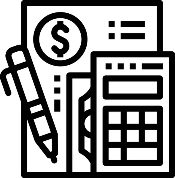 Budget Calculator Cost Icon Outline Style — Stock Vector