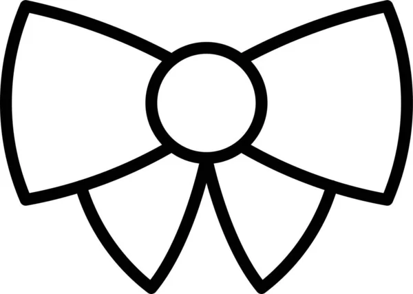 アウトラインスタイルの蝶ネクタイファッションアイコン — ストックベクタ