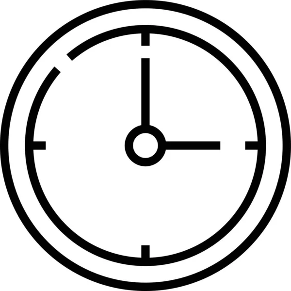 Uhrzeituhr Symbol Umriss Stil — Stockvektor