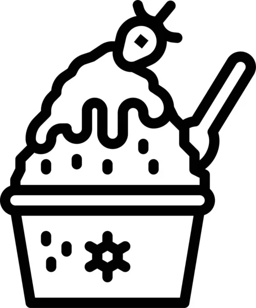 夏季甜点类食物冰图标 — 图库矢量图片