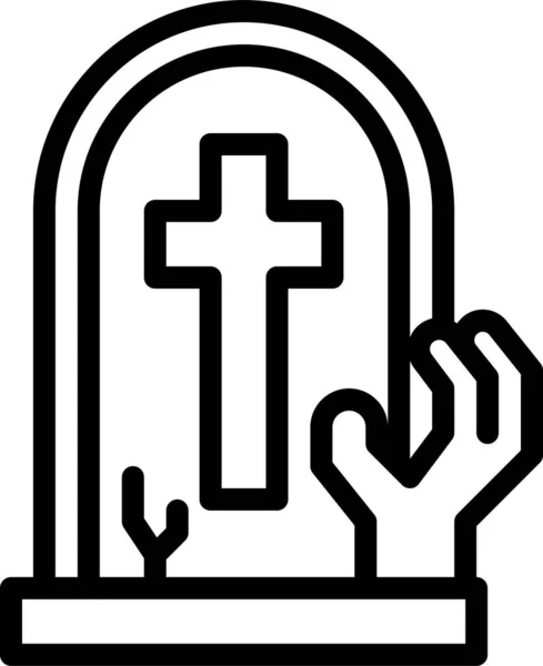 Смерть Похоронний Надгробний Значок Категорії Хеллоуїн — стоковий вектор