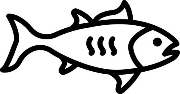 Ikona Owoców Morza Ryb Stylu Zarysu — Wektor stockowy