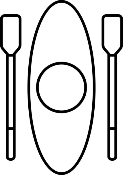 Kajak Paddel Wasser Symbol — Stockvektor