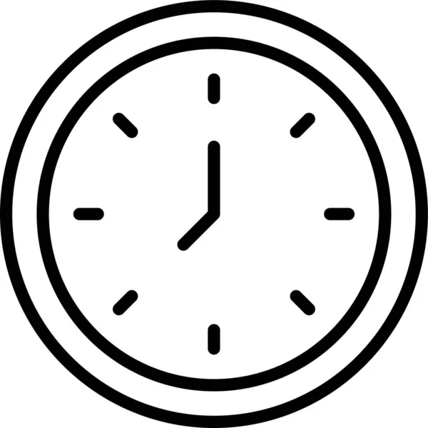 Horloge Murale Icône Montre Dans Style Contour — Image vectorielle