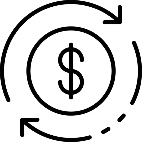 Money Excahnge Convert Icon Outline Style — Stock Vector