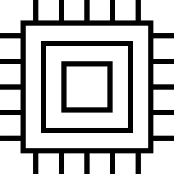 Ikona Procesora Procesora Chip Cpu — Wektor stockowy