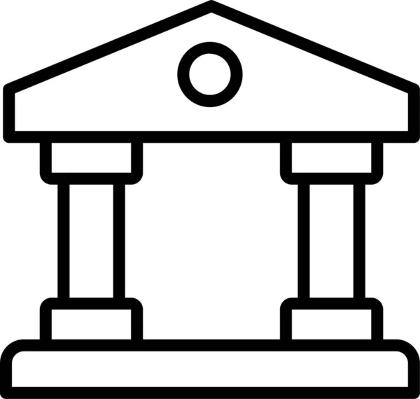 Icono Embajada Del Edificio Del Gobierno Estilo Esquema — Vector de stock