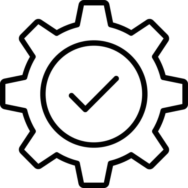 Getriebe Compliance Symbol Umrissstil Setzen — Stockvektor