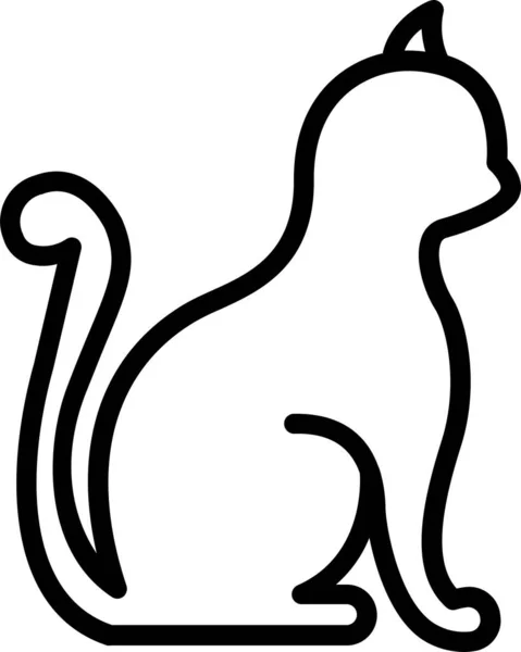 Cat Pet Animals Icon Outline Style — Stock Vector