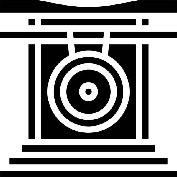 Музична Піктограма Гонг Інструментів Суцільному Стилі — стоковий вектор
