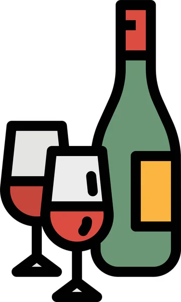 Icono Vasos Comida Botella — Vector de stock