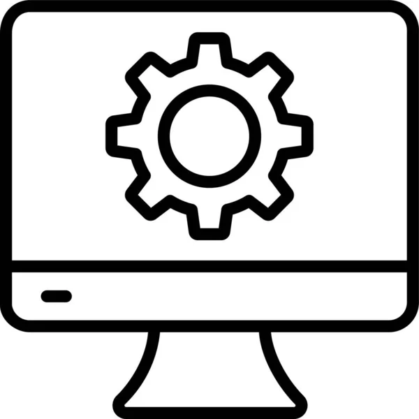 Monitor Ordenador Icono Escritorio — Archivo Imágenes Vectoriales