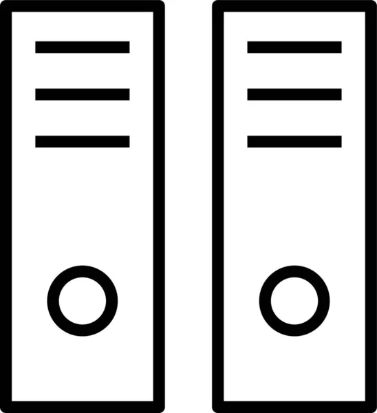 Ordner Symbol Für Büromaterialien Umrissstil — Stockvektor