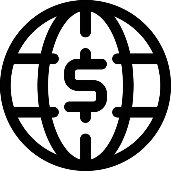 Icona Finanza Dollaro Business Stile Contorno — Vettoriale Stock