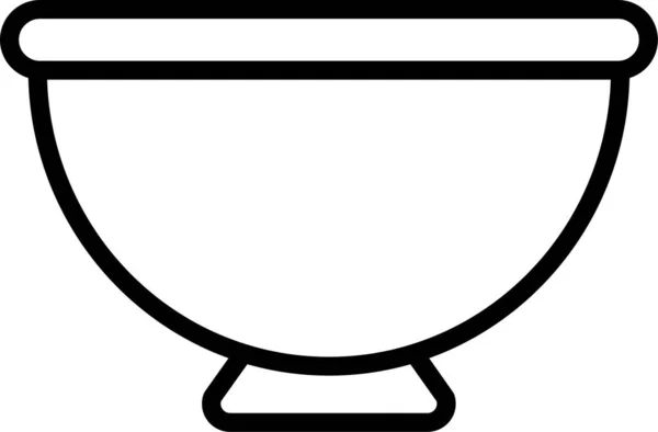 Schüssel Suppe Heiß Symbol Umriss Stil — Stockvektor