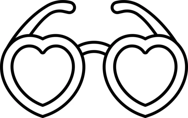 Okulary Serca Miłość Ikona — Wektor stockowy