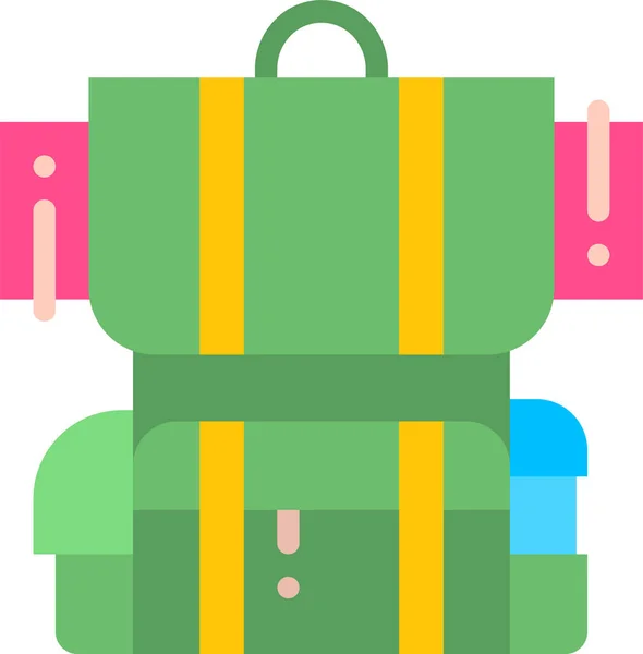 Mochila Bolsa Camping Icono Estilo Plano — Vector de stock