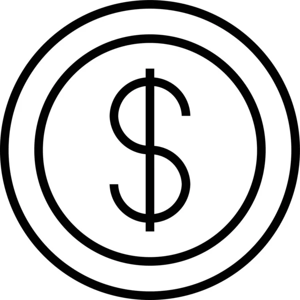 Dollar Money Coin Icon — Stock Vector