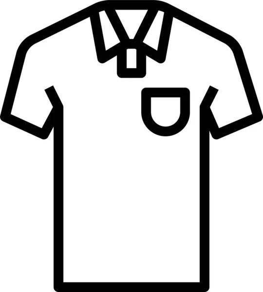 Bekleidung Mode Polo Ikone Outline Stil — Stockvektor