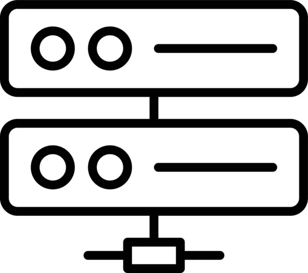 Icona Della Tecnologia Archiviazione Del Database Stile Contorno — Vettoriale Stock