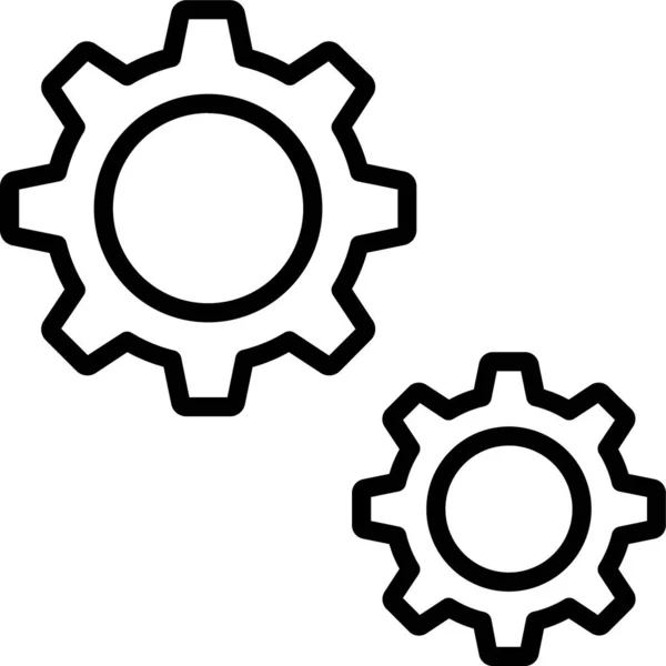 Ρυθμίσεις Εργαλεία Cogwheel Εικονίδιο Στυλ Περίγραμμα — Διανυσματικό Αρχείο