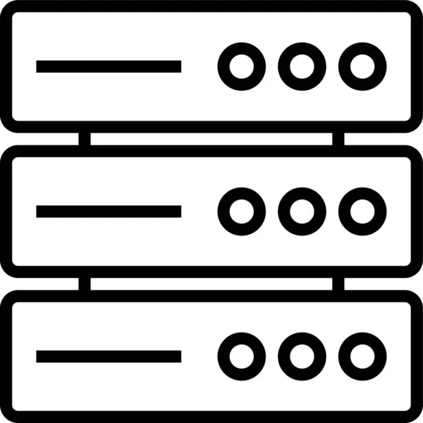 Icono Almacenamiento Base Datos Servidor Estilo Esquema — Vector de stock