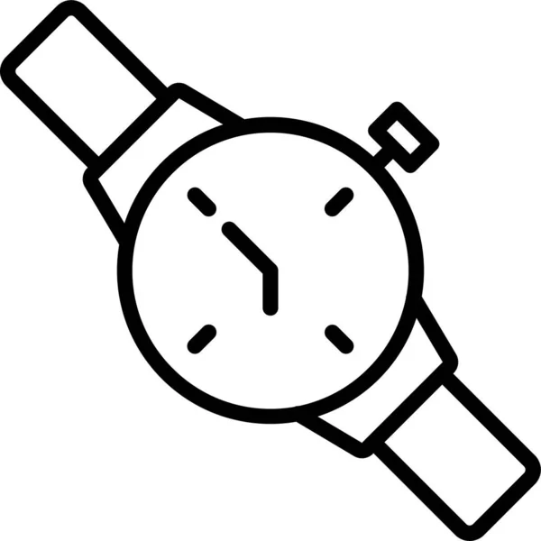 Horloge Timer Klok Pictogram Omtrek Stijl — Stockvector