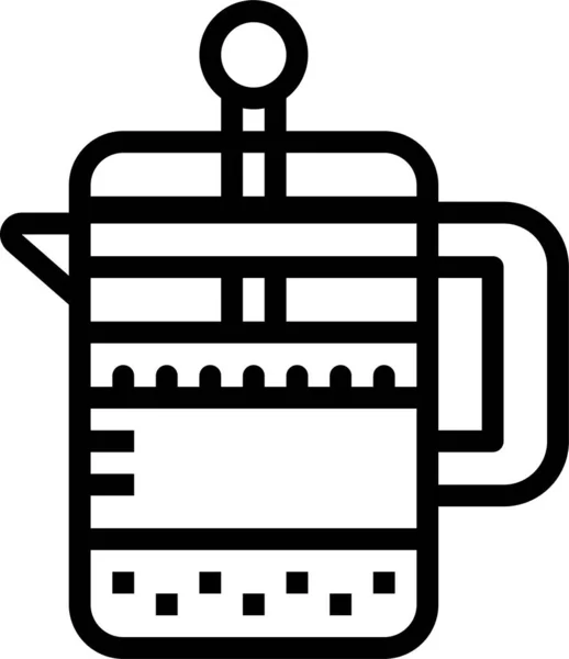 Kaffee Französisch Heiße Ikone Umriss Stil — Stockvektor