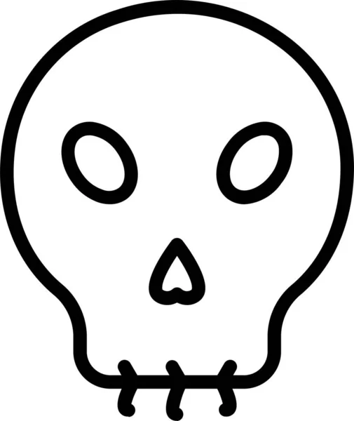 Голова Черепа Древняя Икона Стиле Очертаний — стоковый вектор
