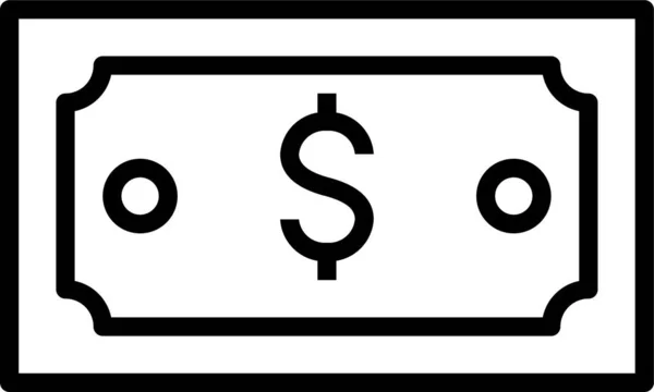 Sedel Dollar Kontantsymbol — Stock vektor