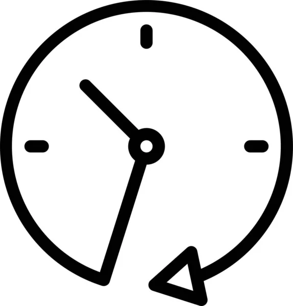 Reloj Sentido Las Agujas Del Reloj Icono Paso Estilo Esquema — Archivo Imágenes Vectoriales