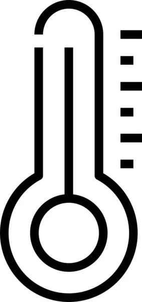 Temperatur Termometer Grader Ikon Kontur Stil — Stock vektor
