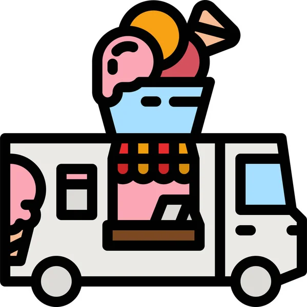 Icecream Van Ice Icon — Stock Vector