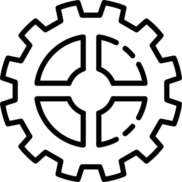 Gear Bicycle Parts Icon Outline Style — Stock Vector