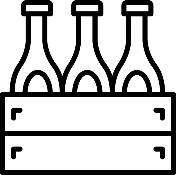 Caja Cerveza Icono Bebida Estilo Del Esquema — Archivo Imágenes Vectoriales
