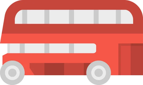 Autobús Cubierta Doble Icono Estilo Plano — Vector de stock