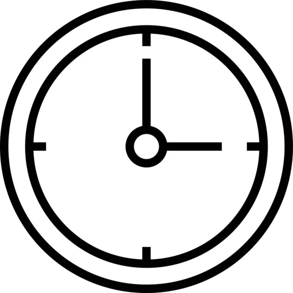 Horloge Temps Montre Icône Dans Style Contour — Image vectorielle