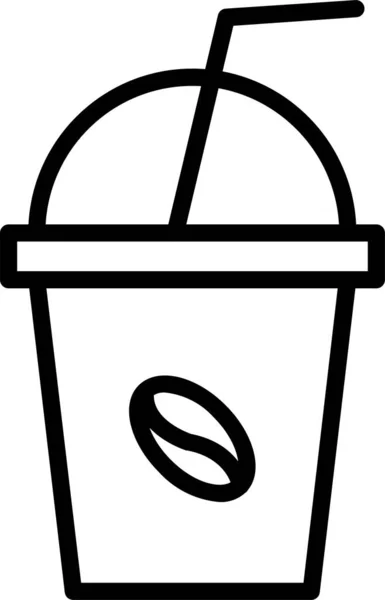 Kaffeetassen Papier Ikone Outline Stil — Stockvektor