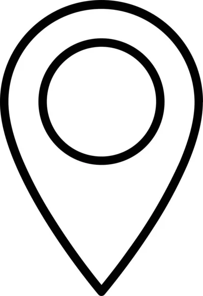 Pin Standort Karte Symbol Umriss Stil — Stockvektor