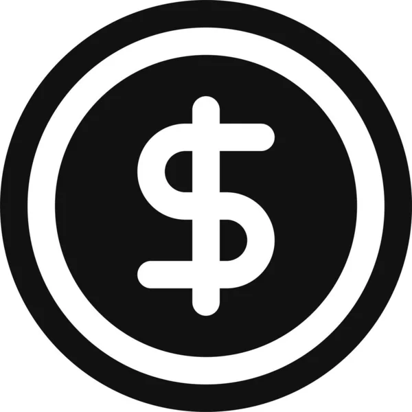 Coin Dollar Finance Icon Solid Style — Stock Vector