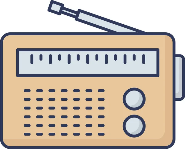 News Radio Technology Icon Filled Outline Style — Stock Vector