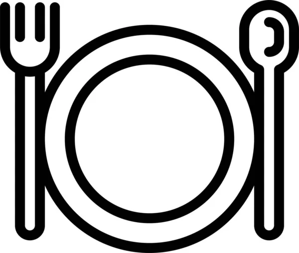 Обідня Страва Значок Їжі Стилі Контур — стоковий вектор