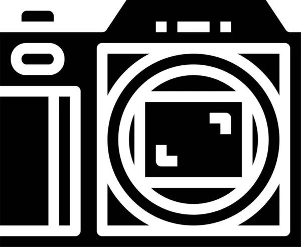 Иконка Цифрового Формата Камеры Твердом Стиле — стоковый вектор