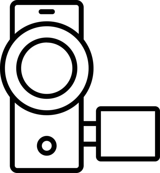 Ikon Cam Recorder Kamera Dalam Gaya Outline - Stok Vektor