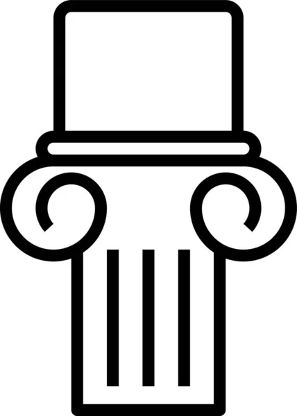 Иконка Римской Греческой Колонки Стиле Контура — стоковый вектор