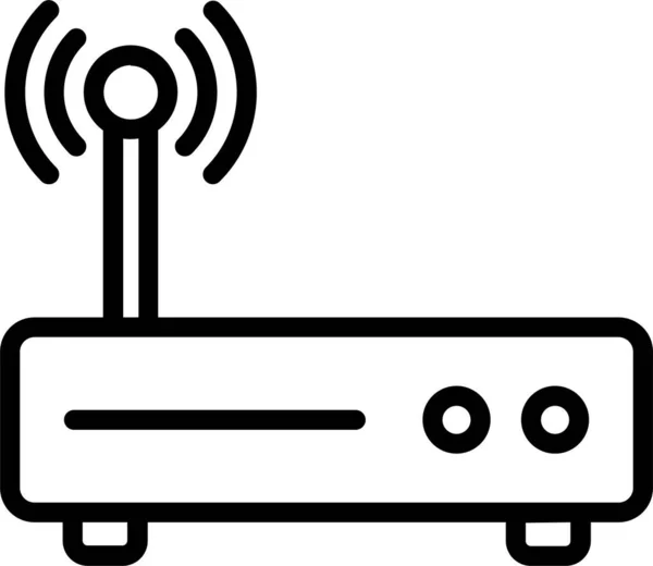 Icône Routeur Électronique Sans Fil Dans Style Contour — Image vectorielle