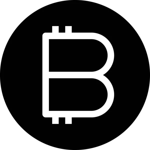 Bitcoin Essential Menu Icon Solid Style — Stock Vector