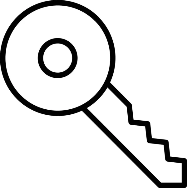 Κλειδί Εικονίδιο Προστασίας Κλειδαριών Στυλ Περίγραμμα — Διανυσματικό Αρχείο