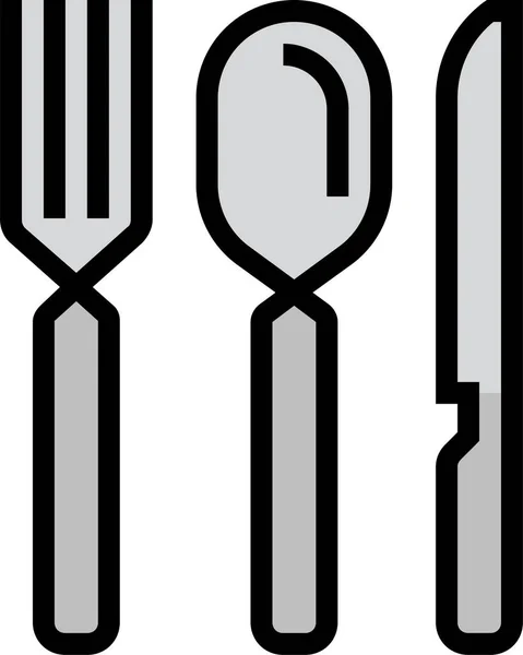 Pictograma Bucătărie Furculiță Alimentară Stil Umplut — Vector de stoc