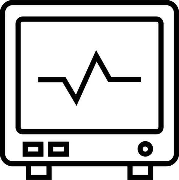 Herzschlag Ikone Der Elektronik Umriss Stil — Stockvektor